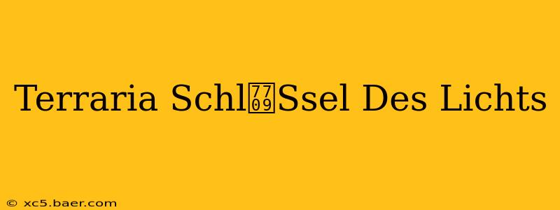 Terraria Schl眉Ssel Des Lichts