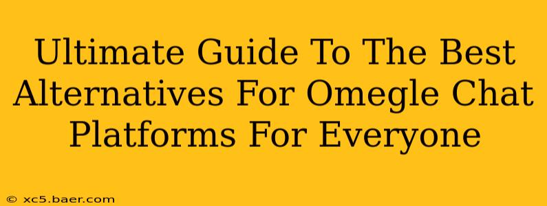 Ultimate Guide To The Best Alternatives For Omegle Chat Platforms For Everyone