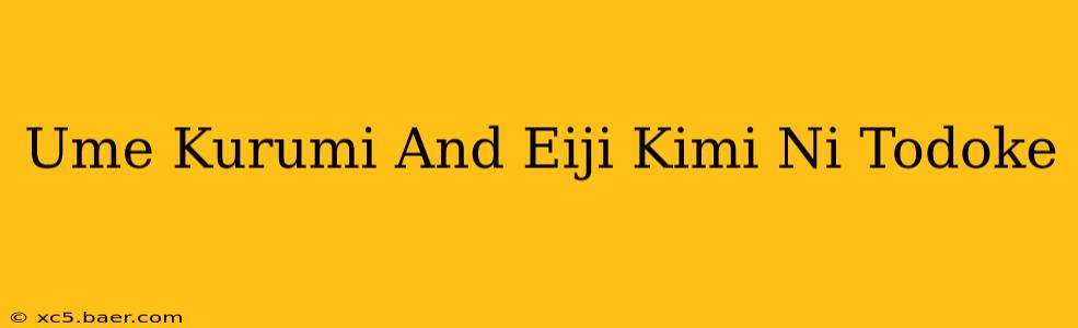 Ume Kurumi And Eiji Kimi Ni Todoke