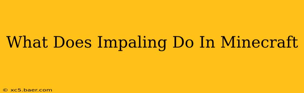 What Does Impaling Do In Minecraft
