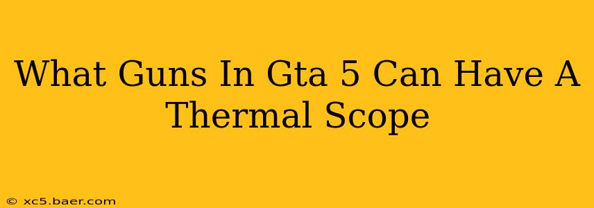 What Guns In Gta 5 Can Have A Thermal Scope