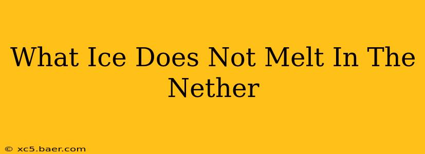 What Ice Does Not Melt In The Nether