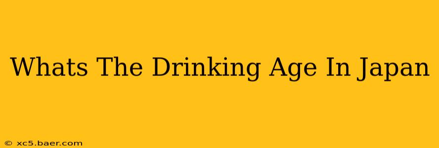 Whats The Drinking Age In Japan
