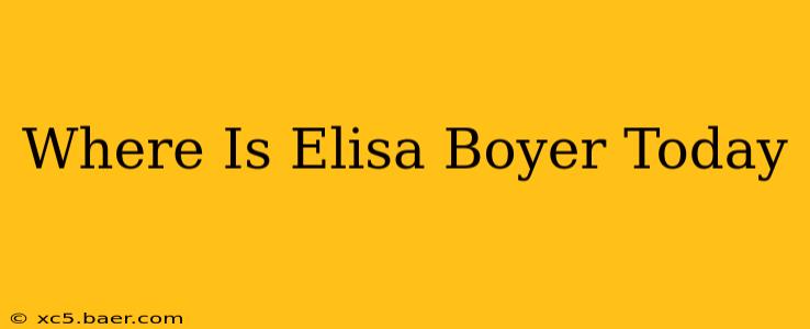 Where Is Elisa Boyer Today