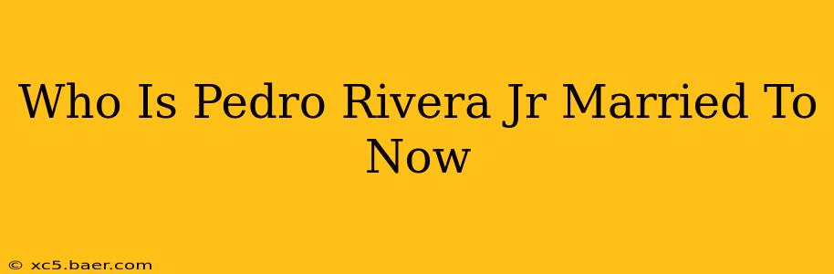 Who Is Pedro Rivera Jr Married To Now